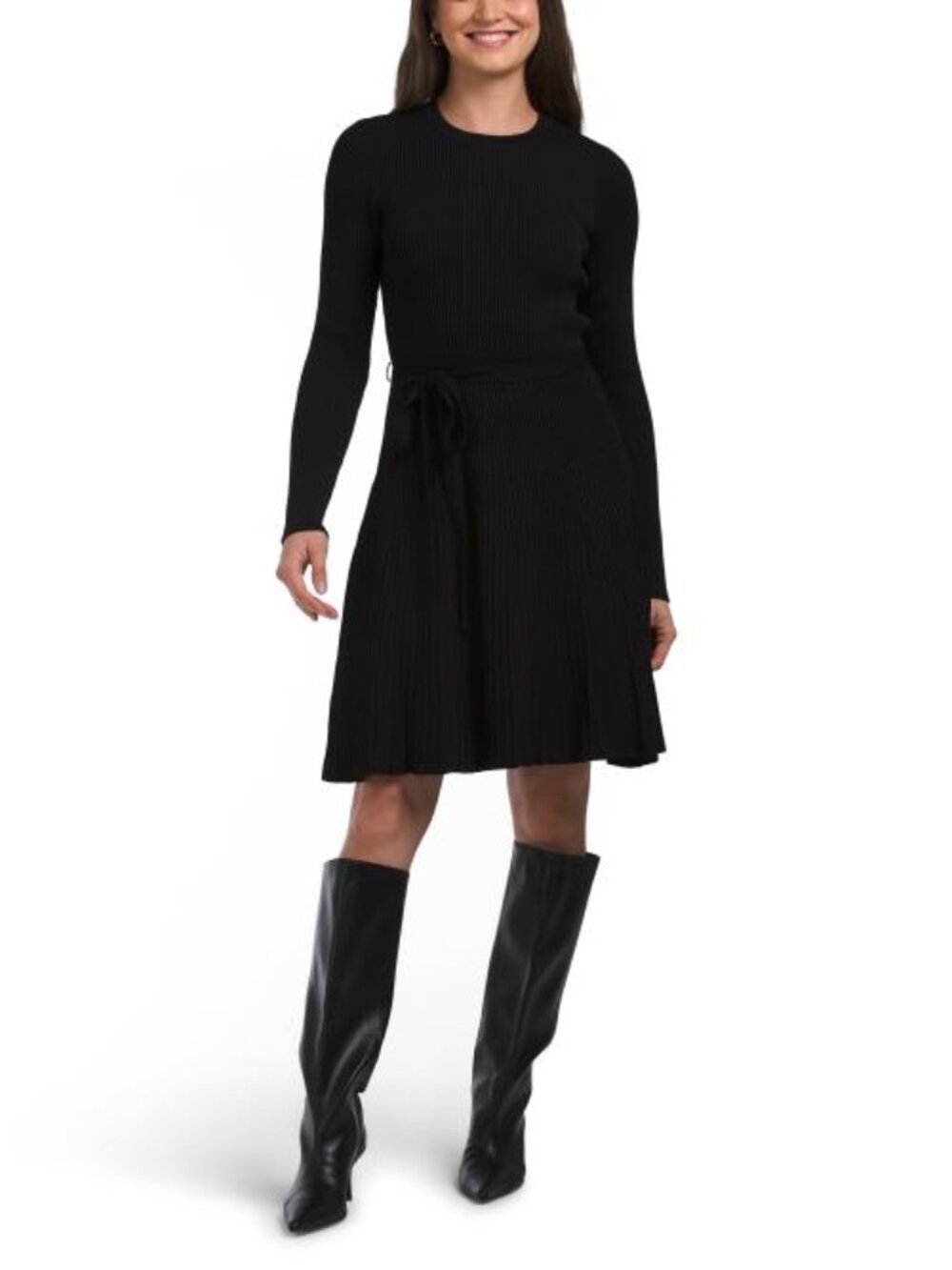 JULIA JORDAN Crew Neck Knit Mini Dress